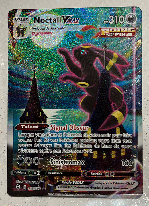 Vraie carte Pokémon Noctali VMAX Alternative Art authentique